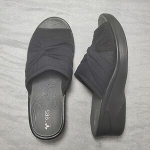 Bzees Women Smile 2 Slide Wedge Sandals 7M Practical Chic‎ 90s stretch comfort